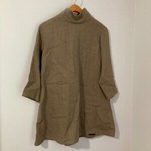 Noolan Size L Unisex Mens Womens 100% Linen Tunic Made in Finland Beige Brown